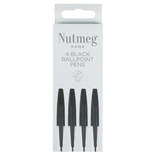 Nutmeg 4 Ballpoint Pens Black