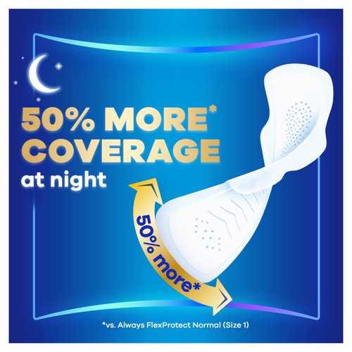 Always Infinity Flex Protect Size 4 Pads Secure Night With Wings