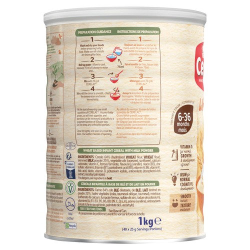 Cerelac Infant Cereals With Milk Wheat 6+ Months 1kg