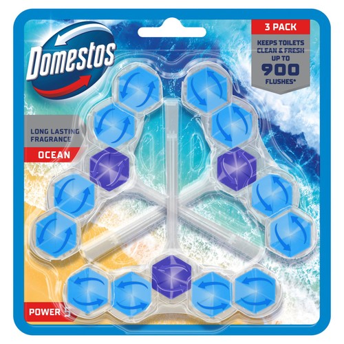 Domestos Power 5 Toilet Rimblocks Ocean 3 Pack