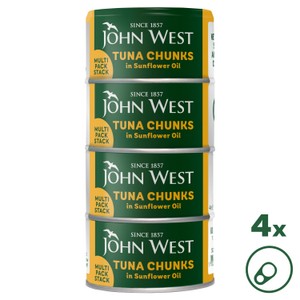 John West Tuna Chunks in Brine 4x125g (102g drained)