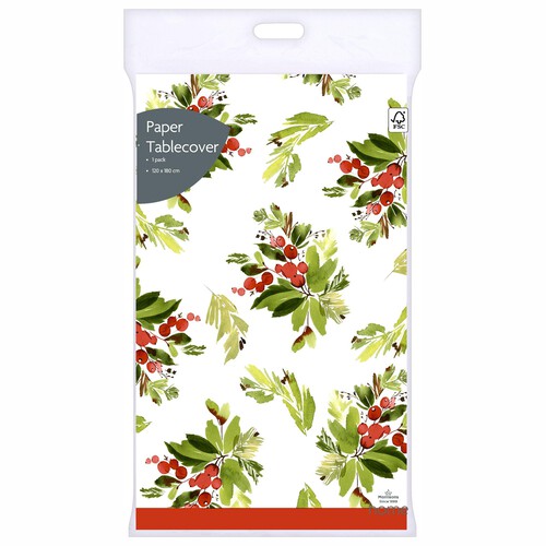 Morrisons Winter Floral Tablecover 120 X 180Cm