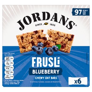 Jordans Frusli Juicy Blueberry Chewy Oat Cereal Snack Bars 6 x 25g (150g)
