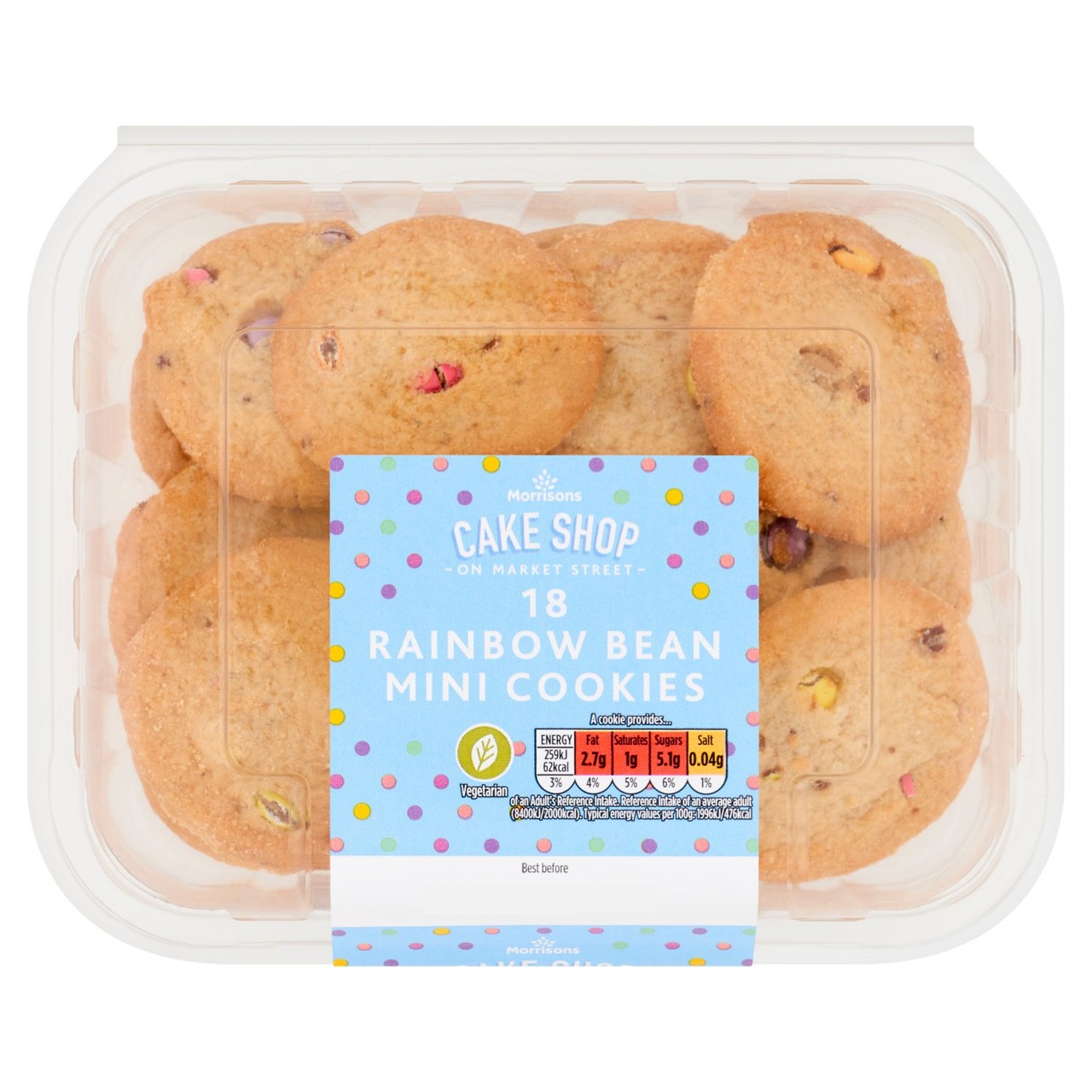 Morrisons 18 Rainbow Bean Mini Cookies 230g
