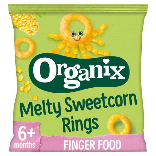 Organix Melty Sweetcorn Rings Organic Baby Finger Food Snack