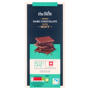 Morrisons The Best 52% Cocoa Dark Chocolate With Mint Oil   100g