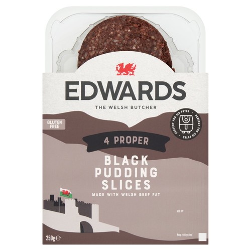 Edwards The Welsh Butcher Proper Black Pudding Slices Gluten Free