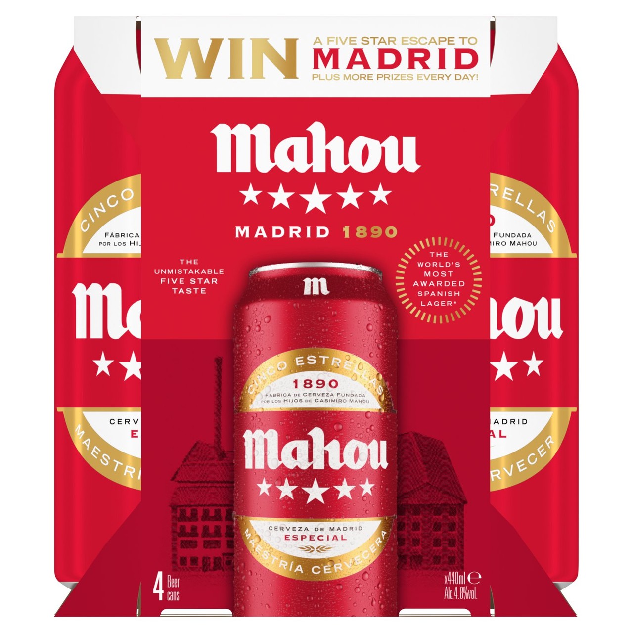 Mahou Beer Cans 4x440ml