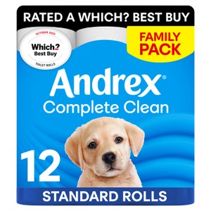 Andrex Complete Clean Toilet Tissue Mega Rolls 12 Pack