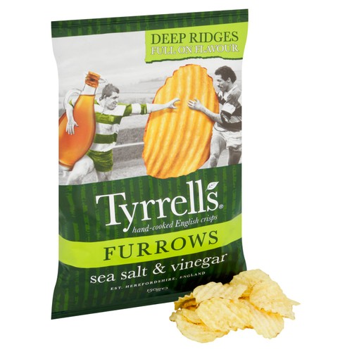 Tyrrells Furrows Sea Salt & Vinegar Crisps 150g