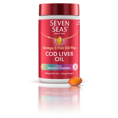 Seven Seas Cod Liver Oil Plus Multivitamins Omega-3 Fish Oil 90 Capsules