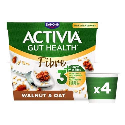 Activia Fibre Walnut & Oats Gut Health Breakfast Yoghurt Multipack