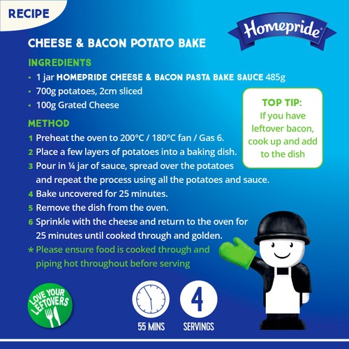 Homepride Cheese & Bacon Pasta Bake Sauce 485g