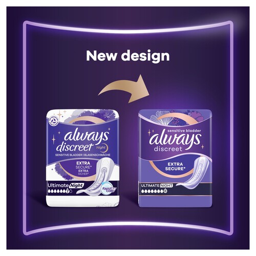 Always Discreet Pads Ultimate Night Incontinence Bladder Weakness Pads