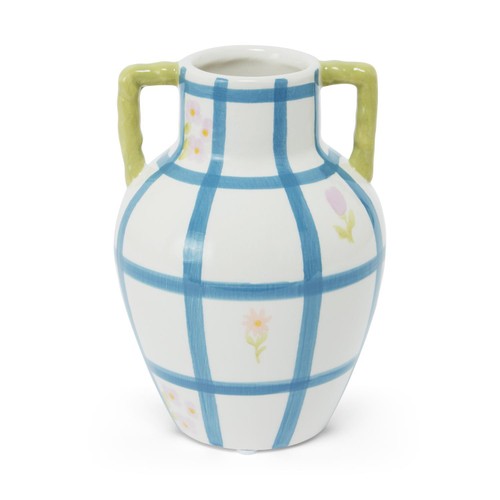 Nutmeg Home Mini Double Handled Spring Days Ceramic Vase