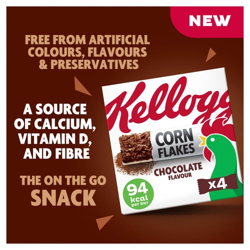 Kellogg's Corn Flakes Chocolate cereal and milk snack bars 4x24g