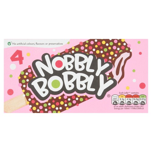 Nobbly Bobbly Strawberry & Chocolate Ice Cream 4 Pack