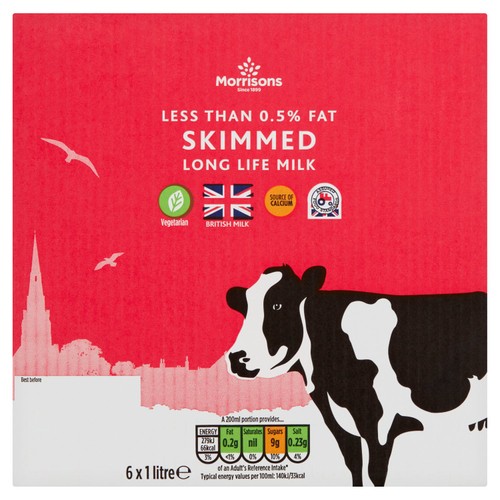 Morrisons long life british skimmed milk
