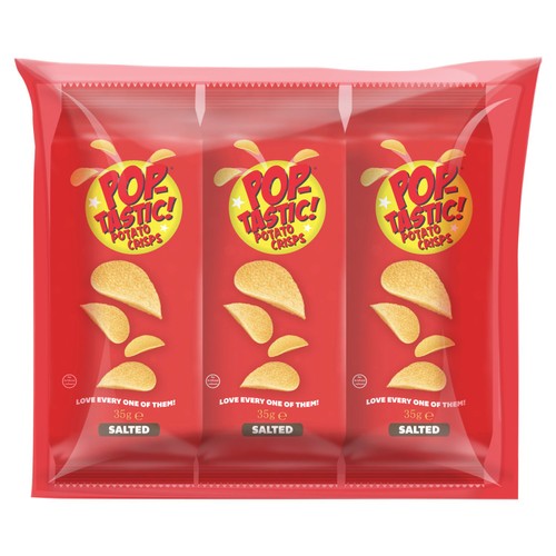 Pop-Tastic! Salted Potato Crisps 3 x 35g