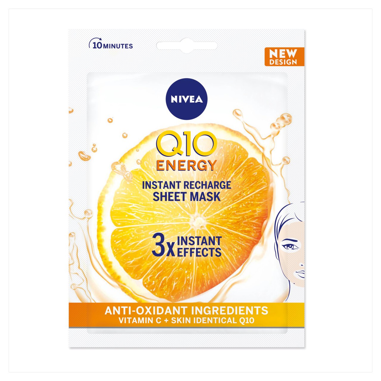 NIVEA Q10 Energy Instant Recharge Face Sheet Mask - 1 Sheet