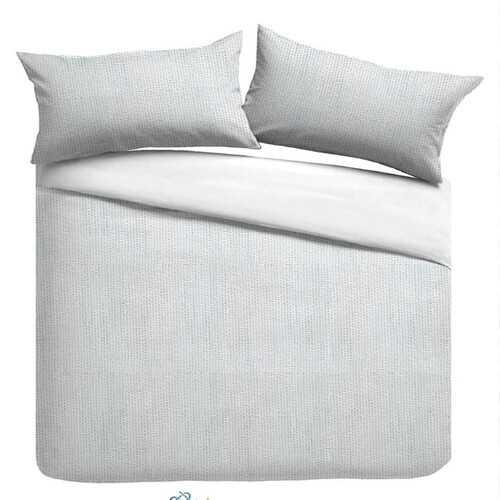 Nutmeg Home White Seersucker Duvet Set King