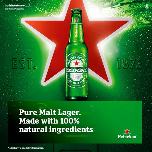 Heineken Original Premium Lager Beer 5% ABV Large Bottle 650ml
