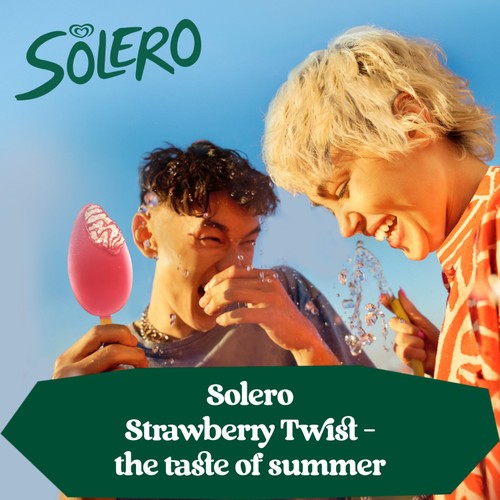 Solero Strawberry Twist Ice Cream Sticks 3 x 90ml