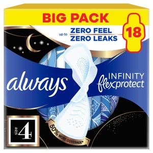Always Infinity Pads Secure Night (Size 4) Value Pack 18 Count