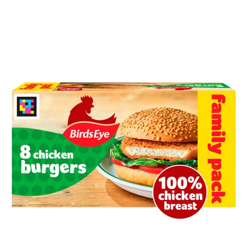 Birds Eye 8 Wholegrain Breaded Chicken Burgers 400g
