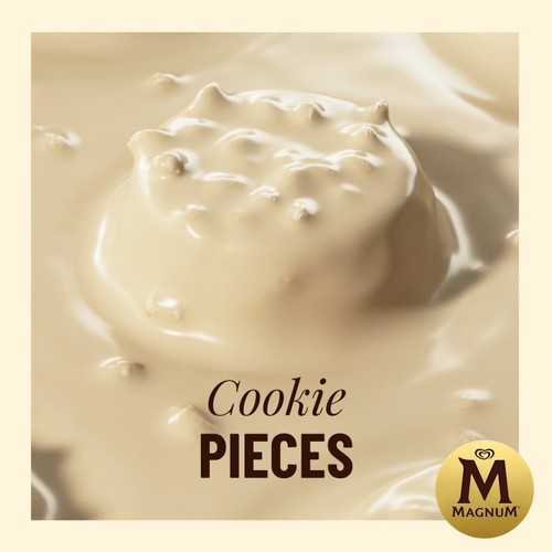 Magnum Bonbon White Chocolate & Cookies Ice Cream Frozen Snack   12 pack