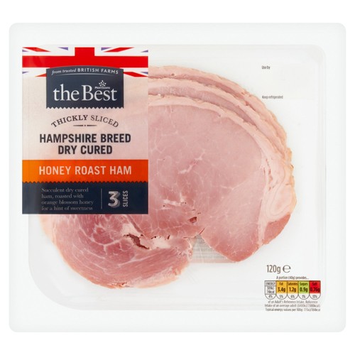 Morrisons thickly sliced dry cured honey roast ham