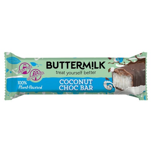 Buttermilk plant powered dairy free vegan coconut choccy bar