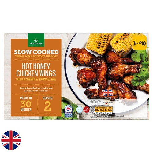 Morrisons British Slow Cooked Hot Honey Chicken Wings 450g