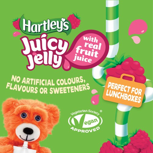 Hartleys Raspberry Flavour Juice Jelly Pouches 4 x 90g (360g)