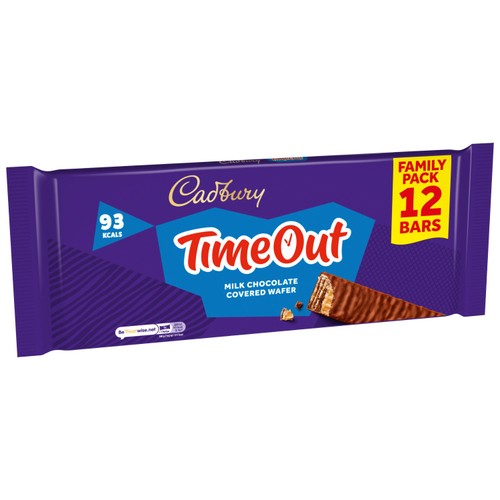 Cadbury Timeout Chocolate Wafer Bars  12 x 18g