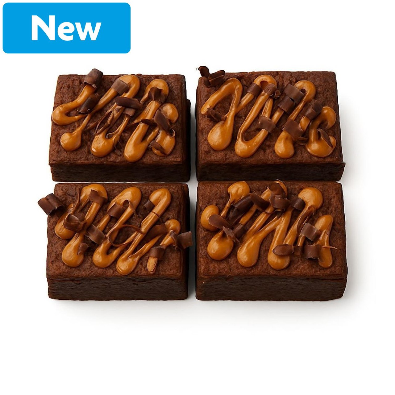 Morrisons Brownie With Fudge & Caramel Sauce 4 Pack