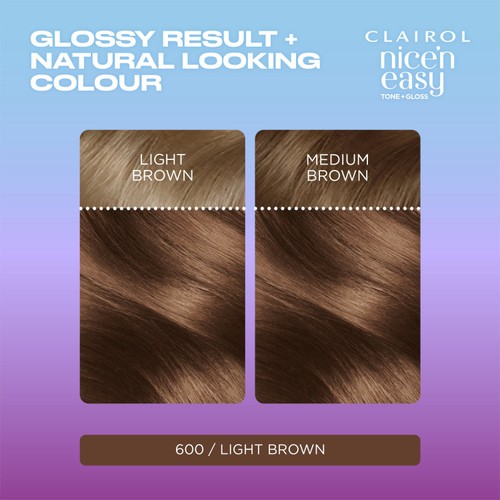 Clairol Nice'N Easy Tone+Gloss Semi Permanent Hair Dye 600/755 Light Brown