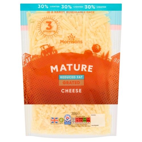 Morrisons lighter mature grated cheese