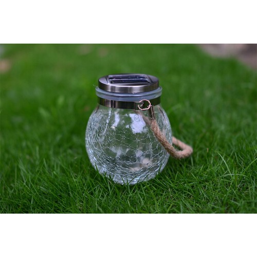 Nutmeg Outdoor Crackle Glass Solar Light