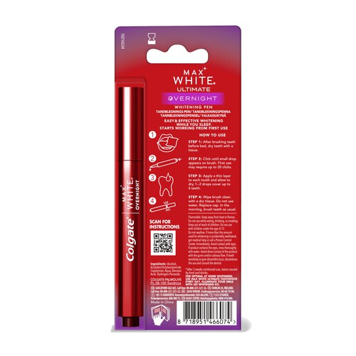 Colgate Max White Overnight Teeth Whitening Pen 35 Nightly Treatments