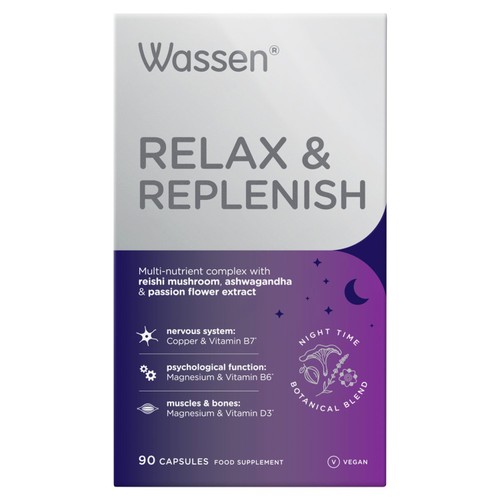 Wassen Relax + Replenish Night Time 90 Capsules
