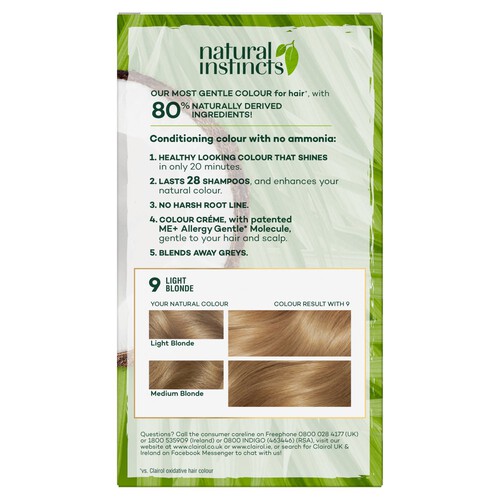 Clairol Natural Instincts 9 Light Blonde