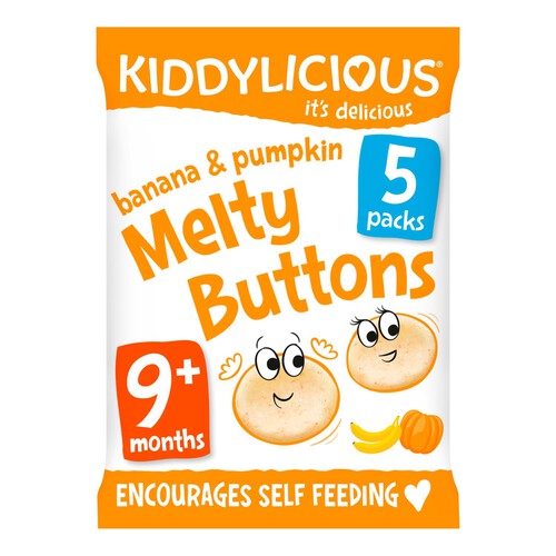 Kiddylicious Banana & Pumpkin Melty Buttons Baby Snacks