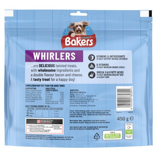 Bakers Bacon & Cheese Whirlers 