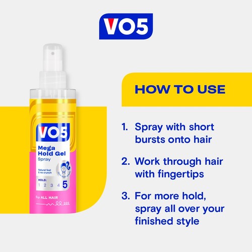 VO5 Mega Hold Gel Spray 200ml