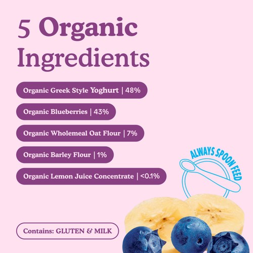 Little Freddie Organic Blueberry & Banana Yoghurt Pouch Multipack 6+ M