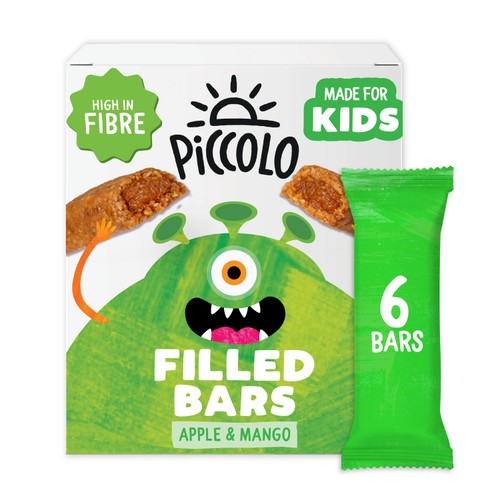 Piccolo Kids Organic Apple And Mango Filled Multigrain Bars 6 Pack