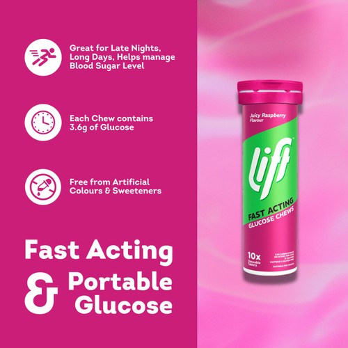 Lift Glucose Tablets Raspberry