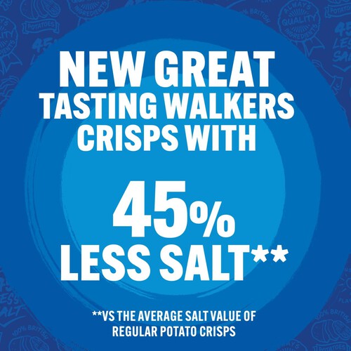 Walkers Less Salt A Dash Of Salt and Vinegar Multipack Crisps