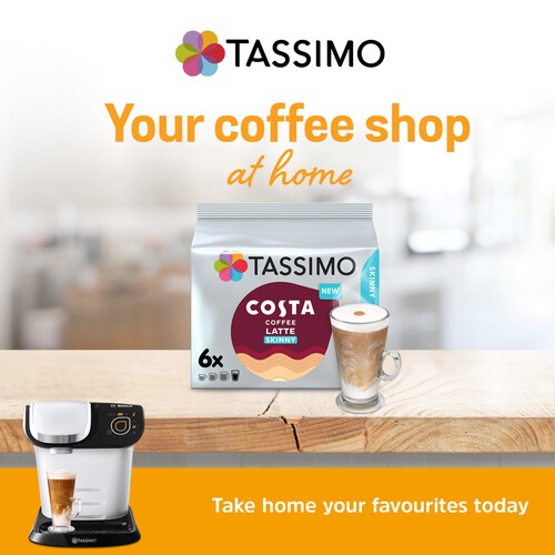 Tassimo Costa Skinny Latte Pods x6